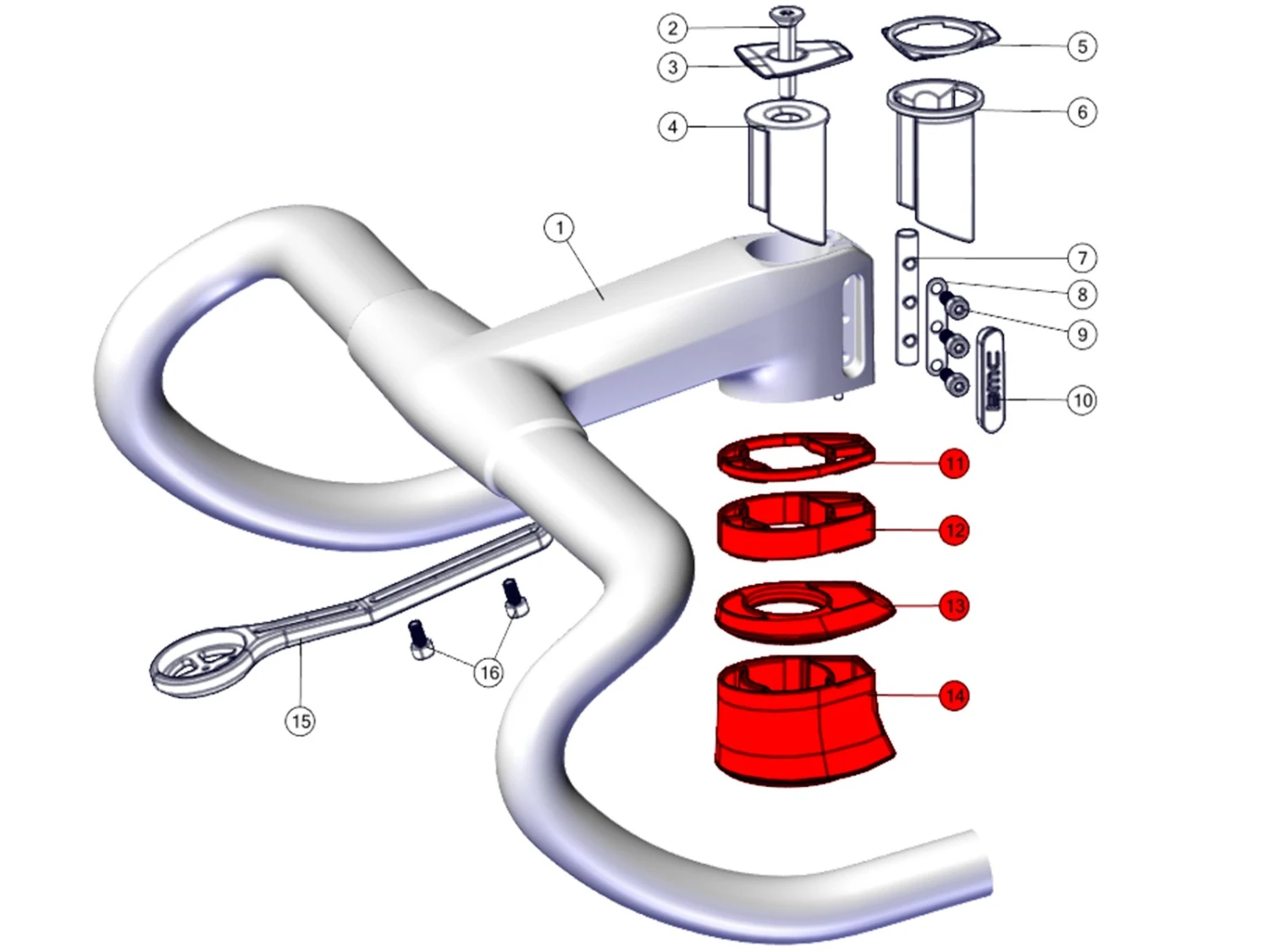 BMC Entretoises De Direction Roadmachine 01 (ICS2 / ICS Carbon) 30001804 3 BMC Entretoises De Direction Roadmachine 01 (ICS2 / ICS Carbon) 30001804 – Image 3