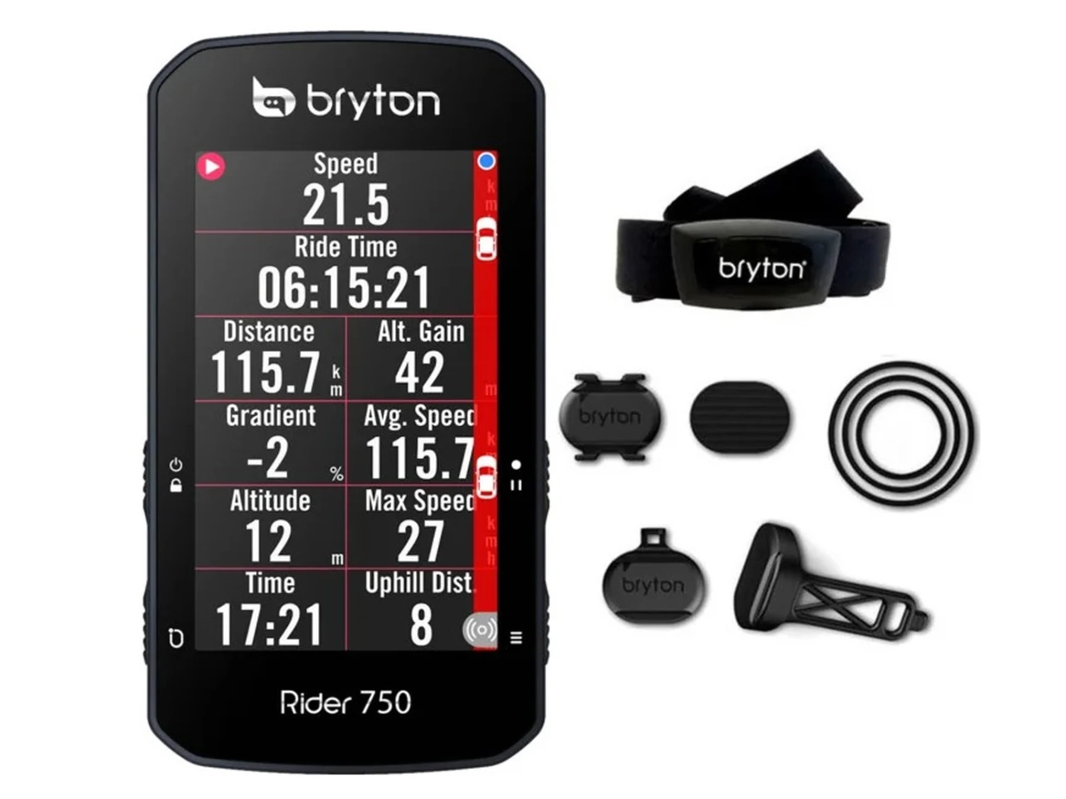 BRYTON GPS Rider 750 T + Ceinture Cardio + Cadence + Vitesse 1 BRYTON GPS Rider 750 T + Ceinture Cardio + Cadence + Vitesse