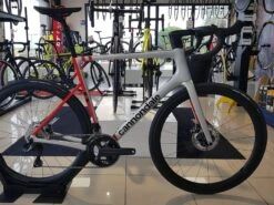 Boutique Vélo Promo -Boutique Vélo Promo cannondale supersix evo carbon ultegra di2 mercury silver rally red 2022 1